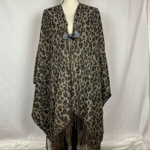 Cejon  Animal Print Fringe Wrap